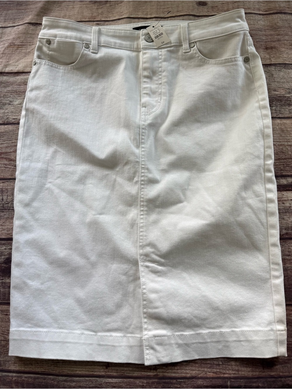Talbots White Denim Skirt Women’s Jean 6P Petite NEW